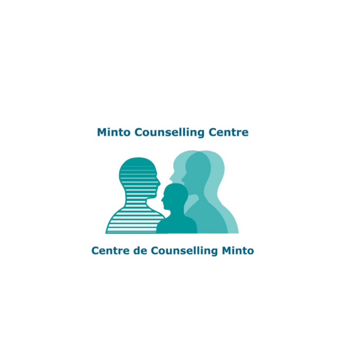 Timmins Care Logo of Minto Counselling Centre shows outlines of three figures in blue and teal with the text "Minto Counselling Centre" and "Centre de Counselling Minto" above and below. Cochrane District Social Services Administration Board