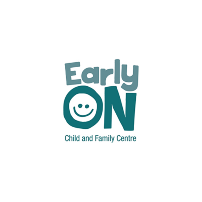 Timmins Care Logo of EarlyON Child and Family Centre featuring the text "EarlyON" with a smiley face inside the letter 'O' and the subtitle "Child and Family Centre" underneath. Cochrane District Social Services Administration Board