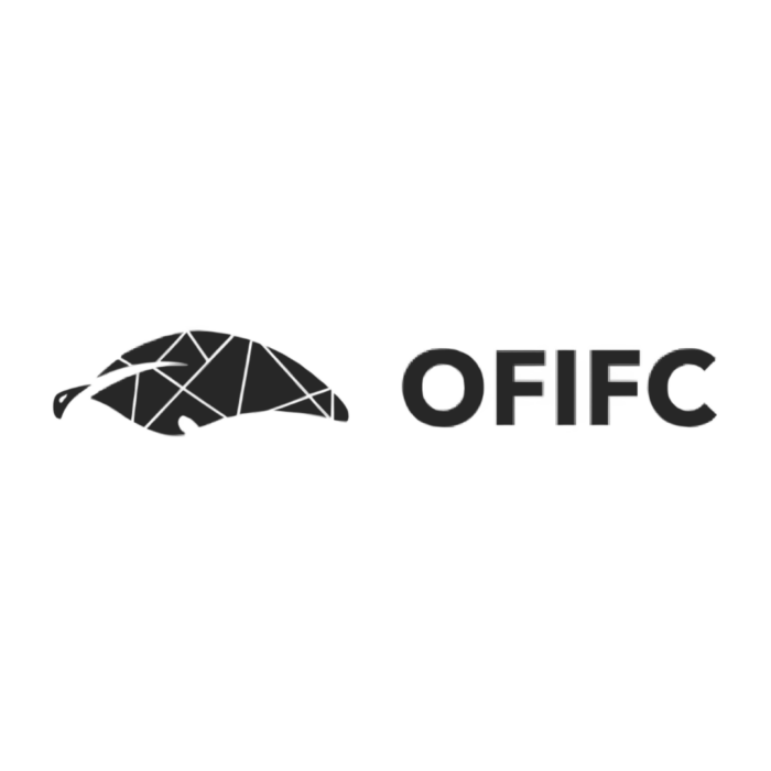 Timmins Care A logo featuring a stylized, geometric animal and the text "OFIFC" in black on a white background. Cochrane District Social Services Administration Board