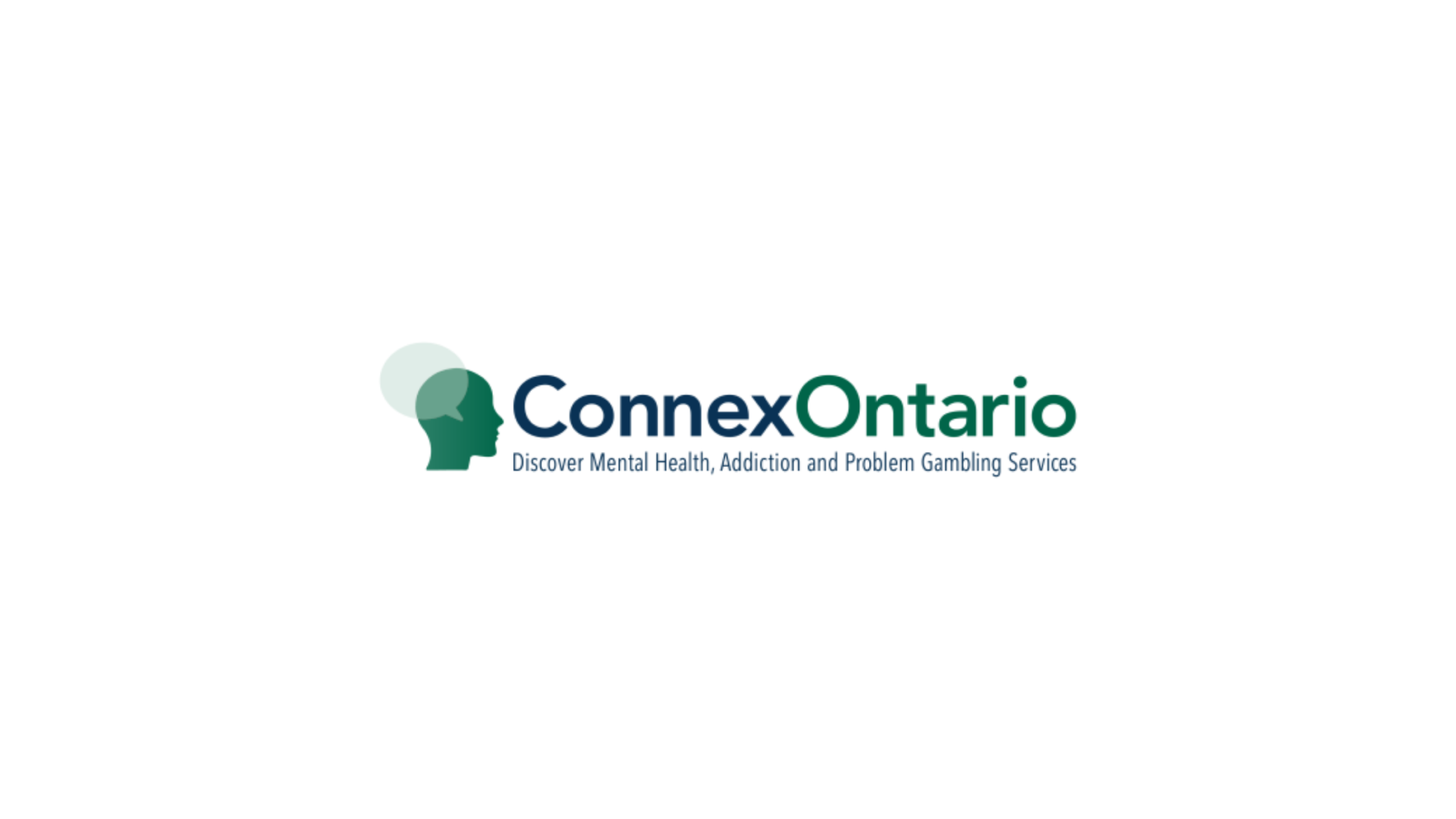 Timmins Care ConnexOntario logo with a profile silhouette and text that reads "Discover Mental Health, Addiction and Problem Gambling Services". Cochrane District Social Services Administration Board